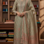 The Malhar Sage Tissue Sharara Set
